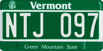VT license plate NTJ097