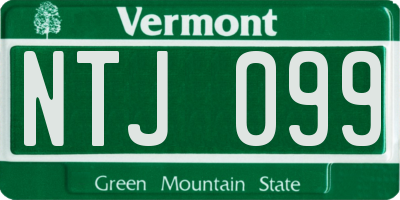 VT license plate NTJ099