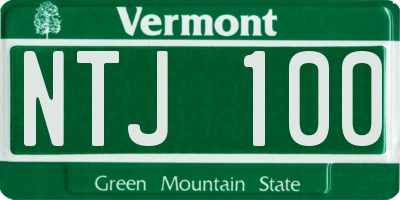 VT license plate NTJ100
