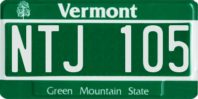 VT license plate NTJ105