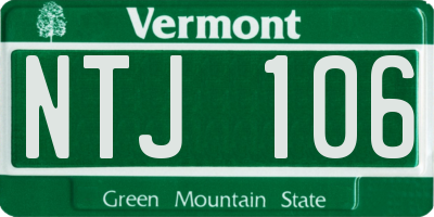 VT license plate NTJ106