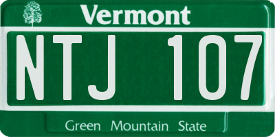 VT license plate NTJ107