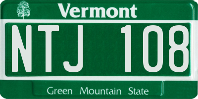 VT license plate NTJ108