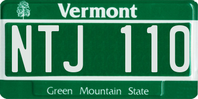 VT license plate NTJ110