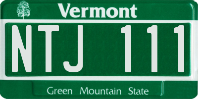 VT license plate NTJ111