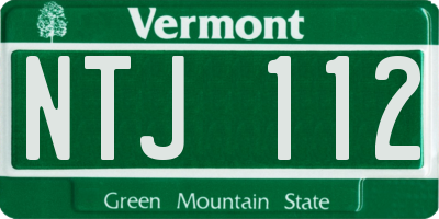 VT license plate NTJ112