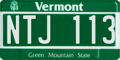 VT license plate NTJ113