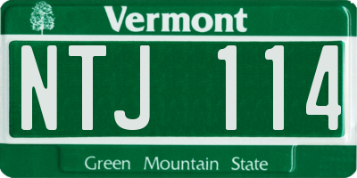VT license plate NTJ114