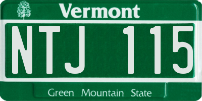 VT license plate NTJ115