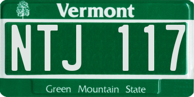 VT license plate NTJ117