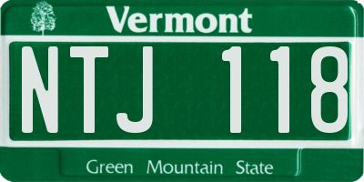 VT license plate NTJ118