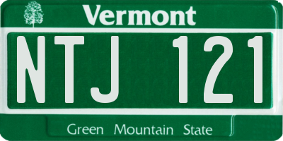 VT license plate NTJ121