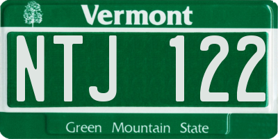 VT license plate NTJ122