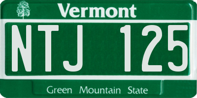 VT license plate NTJ125