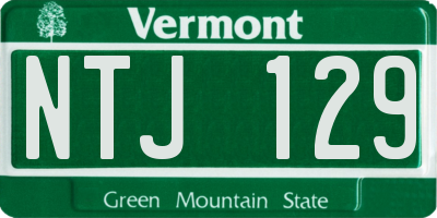 VT license plate NTJ129