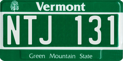 VT license plate NTJ131