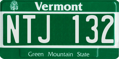 VT license plate NTJ132