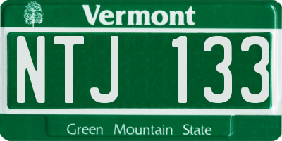 VT license plate NTJ133