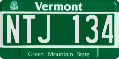 VT license plate NTJ134