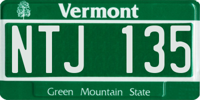 VT license plate NTJ135