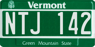 VT license plate NTJ142