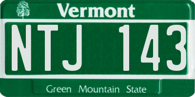 VT license plate NTJ143