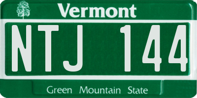 VT license plate NTJ144