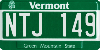 VT license plate NTJ149