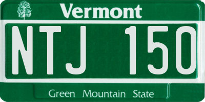 VT license plate NTJ150