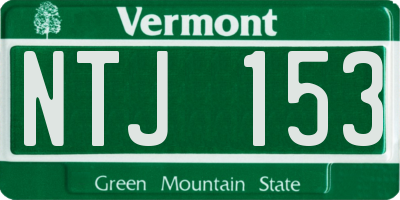 VT license plate NTJ153