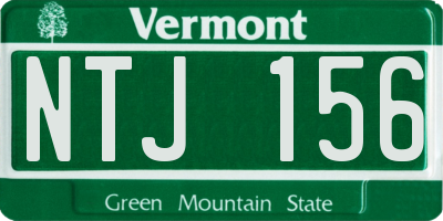 VT license plate NTJ156