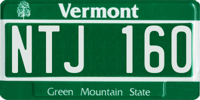 VT license plate NTJ160