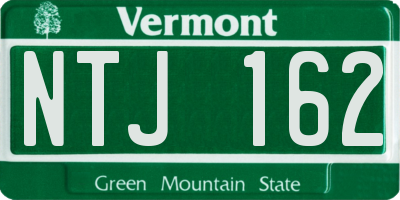 VT license plate NTJ162