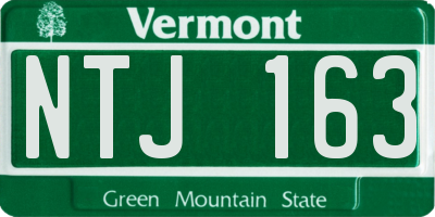 VT license plate NTJ163