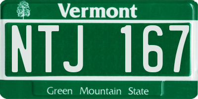 VT license plate NTJ167