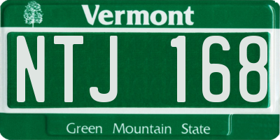 VT license plate NTJ168