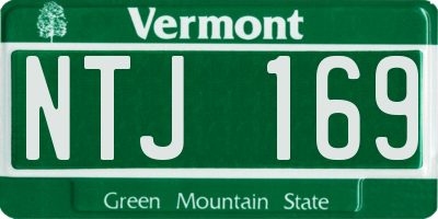 VT license plate NTJ169