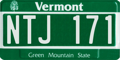 VT license plate NTJ171