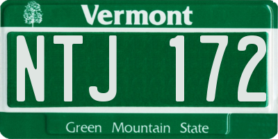 VT license plate NTJ172