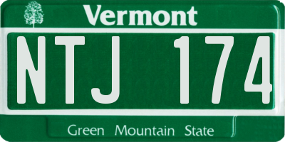 VT license plate NTJ174