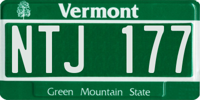 VT license plate NTJ177