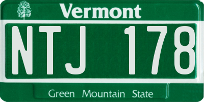 VT license plate NTJ178