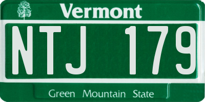 VT license plate NTJ179