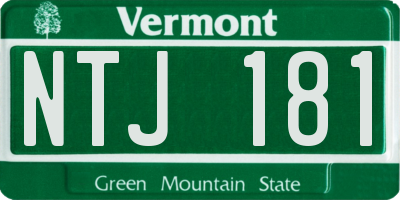 VT license plate NTJ181