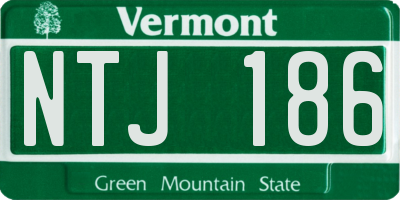 VT license plate NTJ186