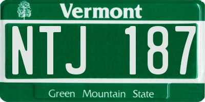 VT license plate NTJ187