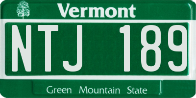 VT license plate NTJ189