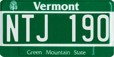 VT license plate NTJ190