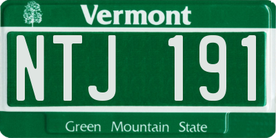 VT license plate NTJ191