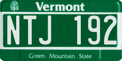 VT license plate NTJ192